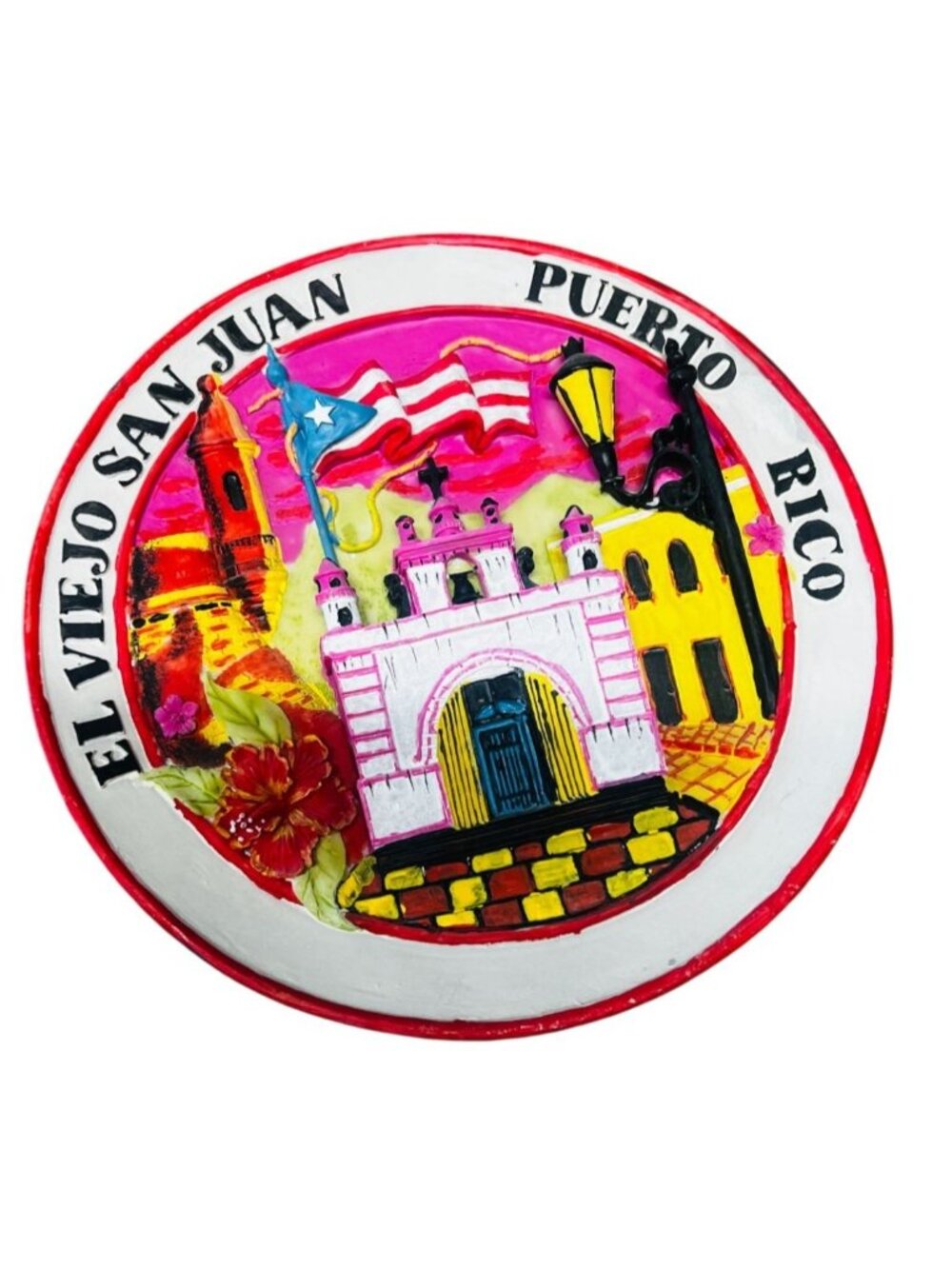 Collectible Puerto Rico 3 D plate, 7"diameter, travel, vacation,